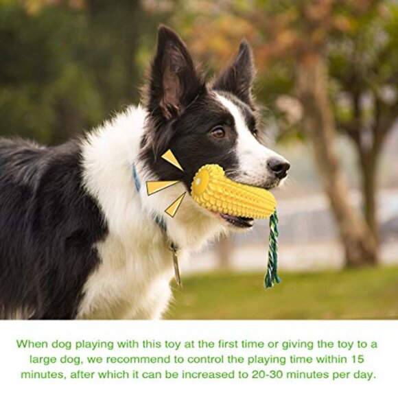 Indestructible Squeaky Chew Toy Corn Stick Durable Interactive Dog Play - Picture 7 of 7